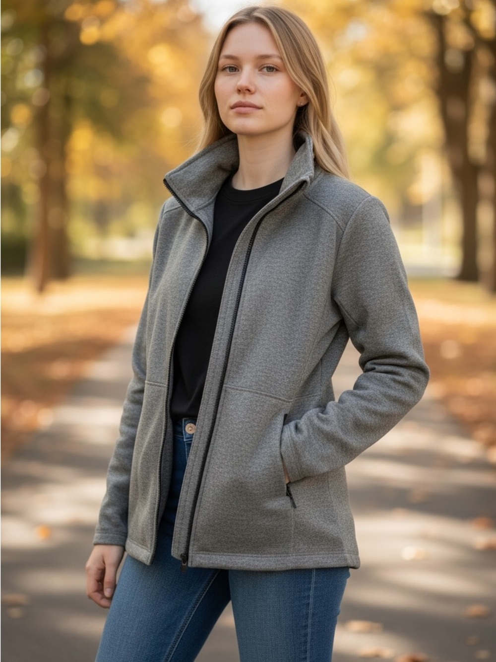 NWT Reitmans Hyba Grey Zip-Up Jacket / SZ 2X